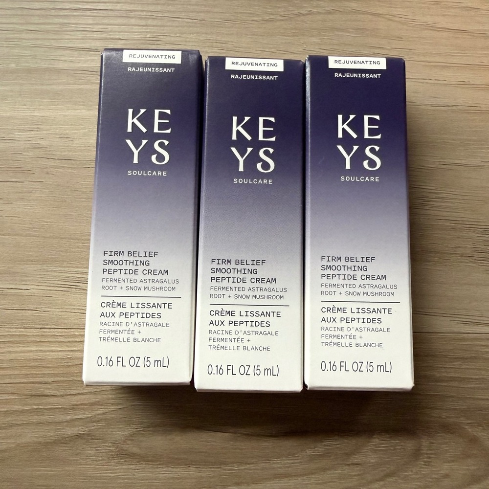 Keys‎ Soulcare Firm Belief Smoothing Peptide Cream Lot of 3 0.16oz 5ml Each New